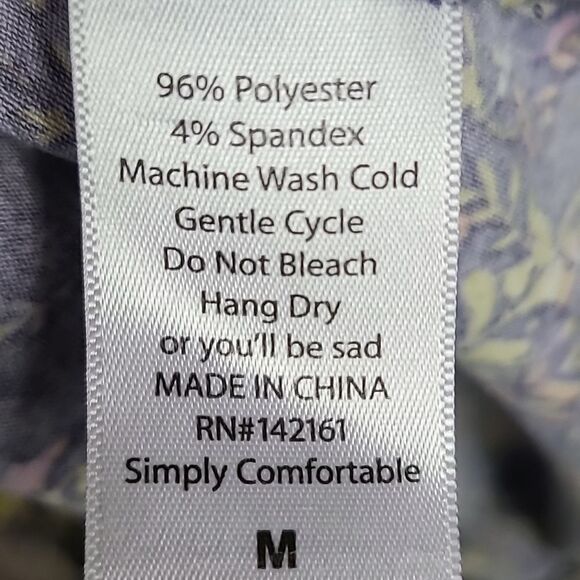 LuLaRoe Julia M 8/10 Blue Floral Knee Length Knit Bodycon Soft Stretch Dress - Picture 6 of 8